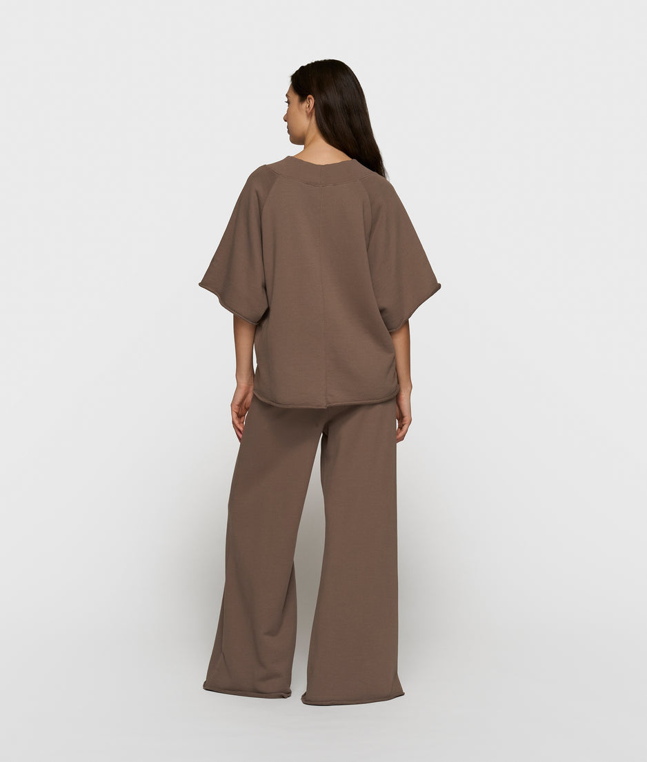 short sleeve sweater v-neck | moonrock