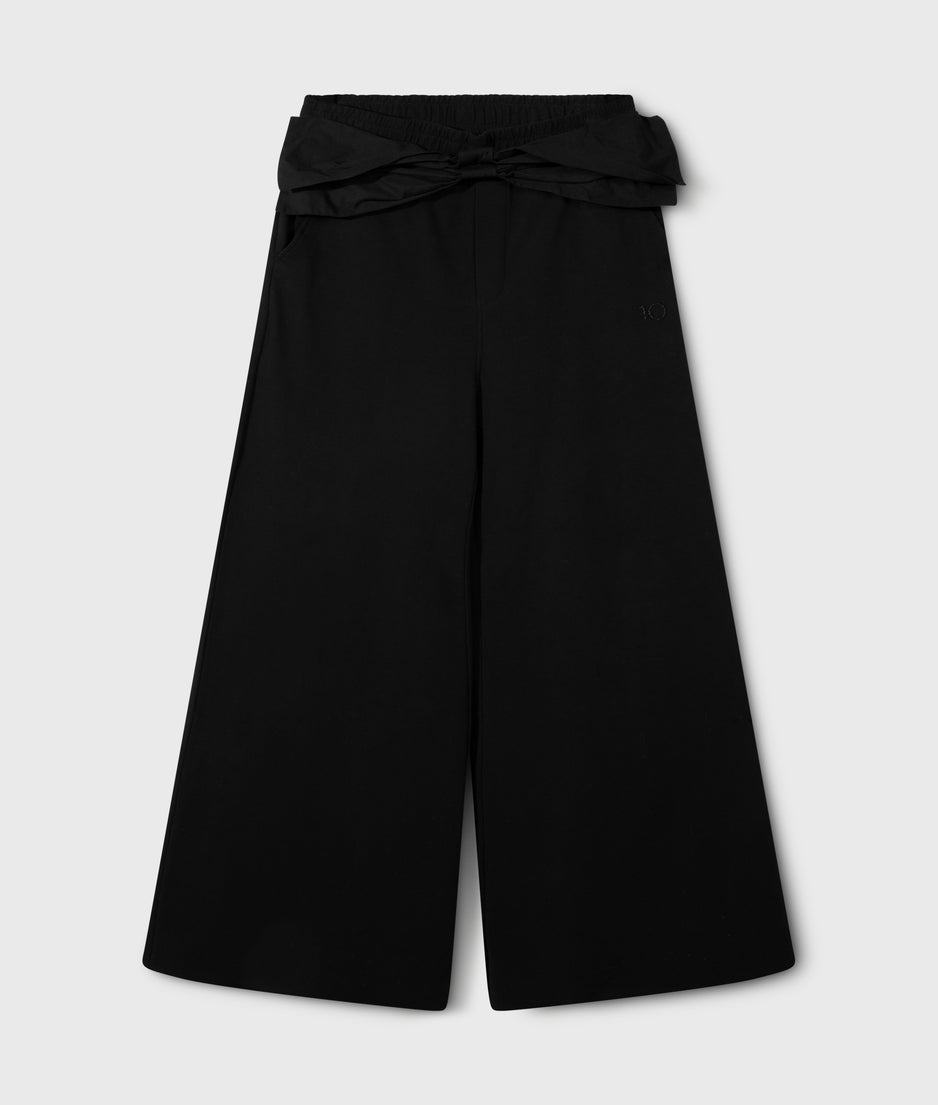 wide leg jogger bow | black