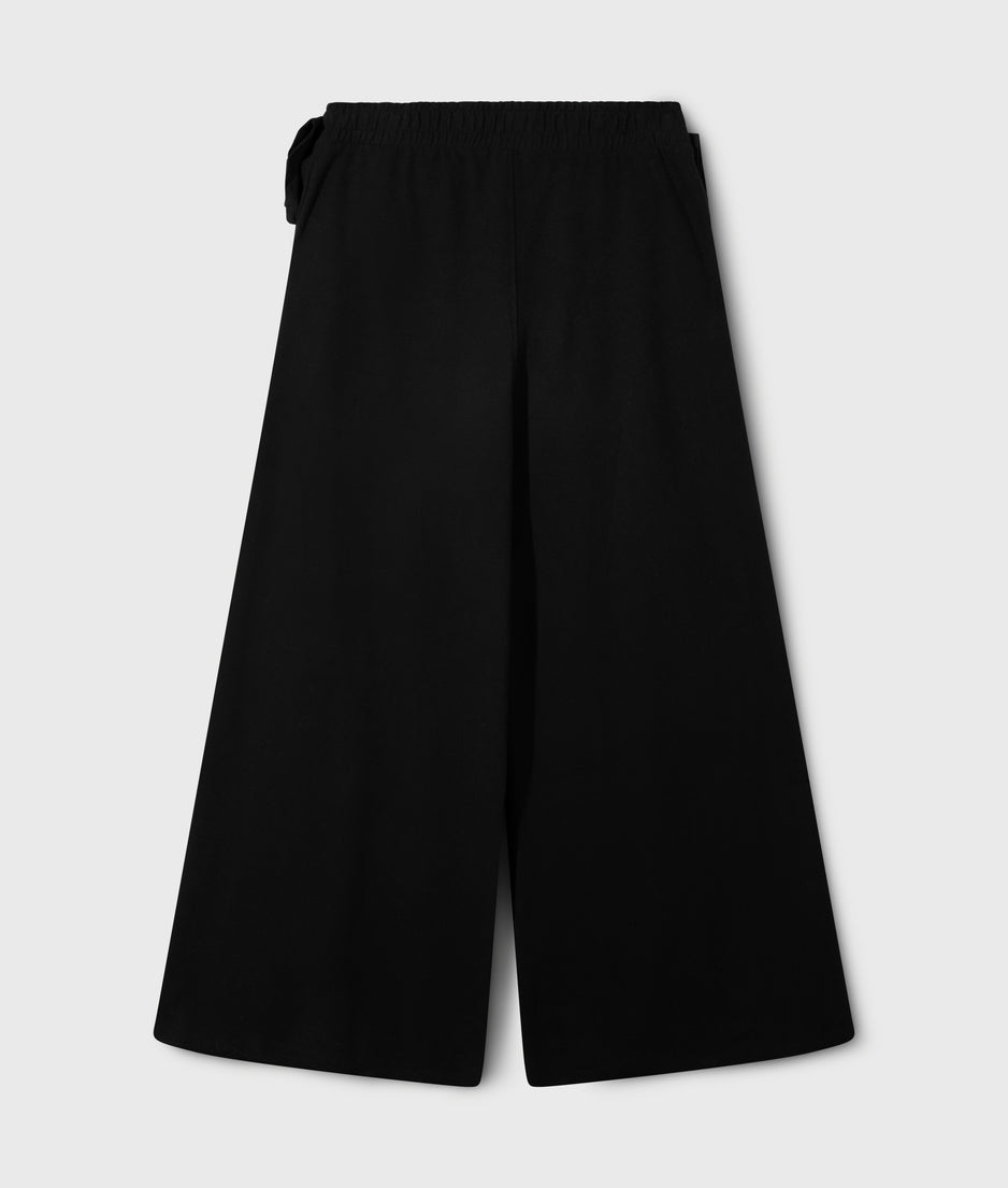 wide leg jogger bow | black