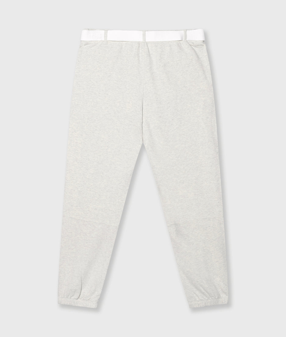 belted cropped jogger tape | soft white melee