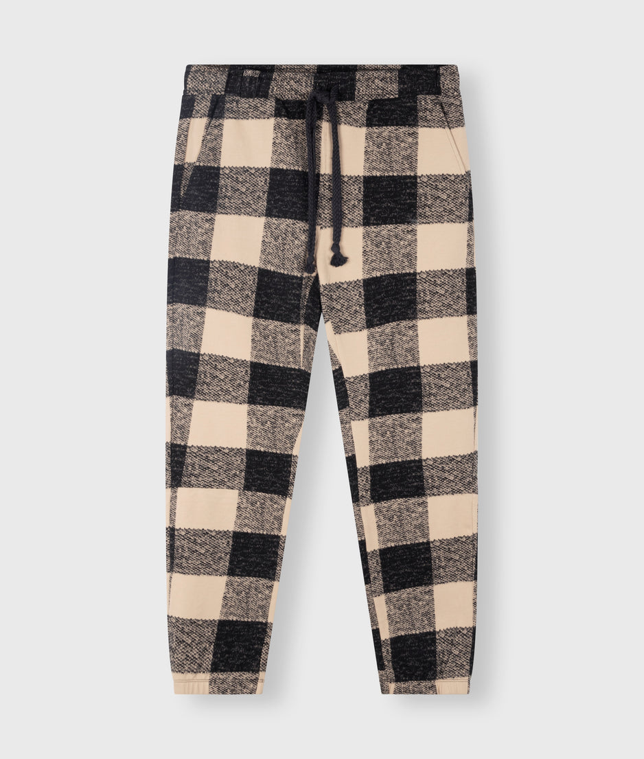 cropped jogger check | black
