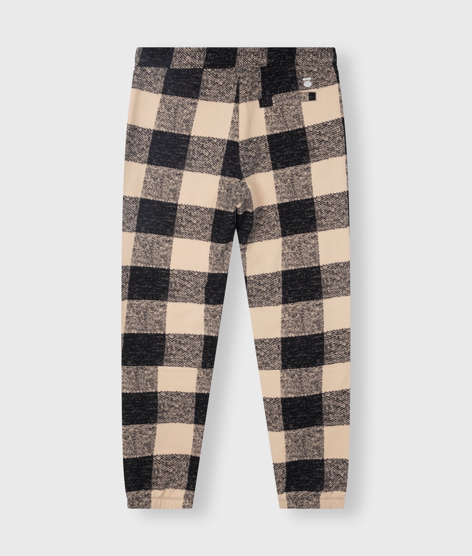 cropped jogger check | black