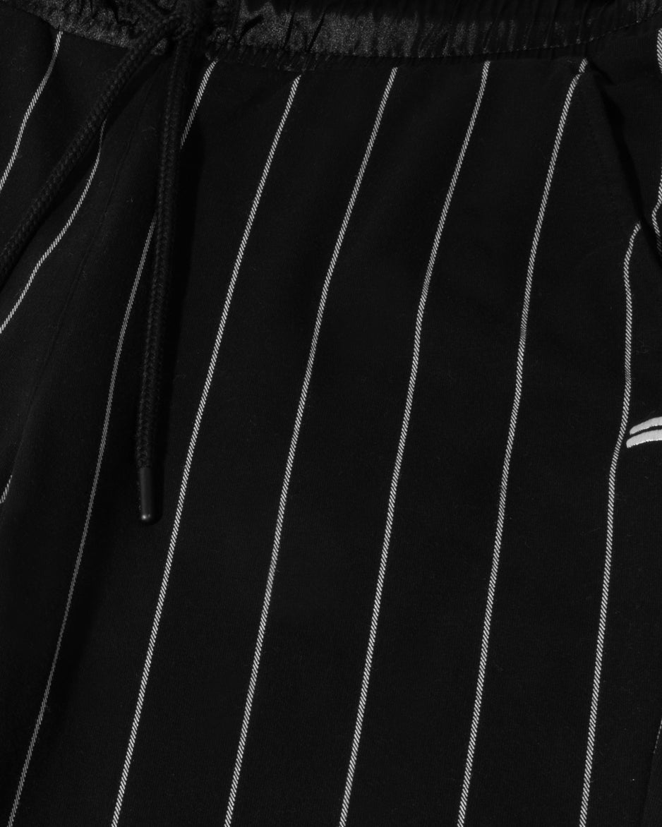cropped jogger pinstripe | black