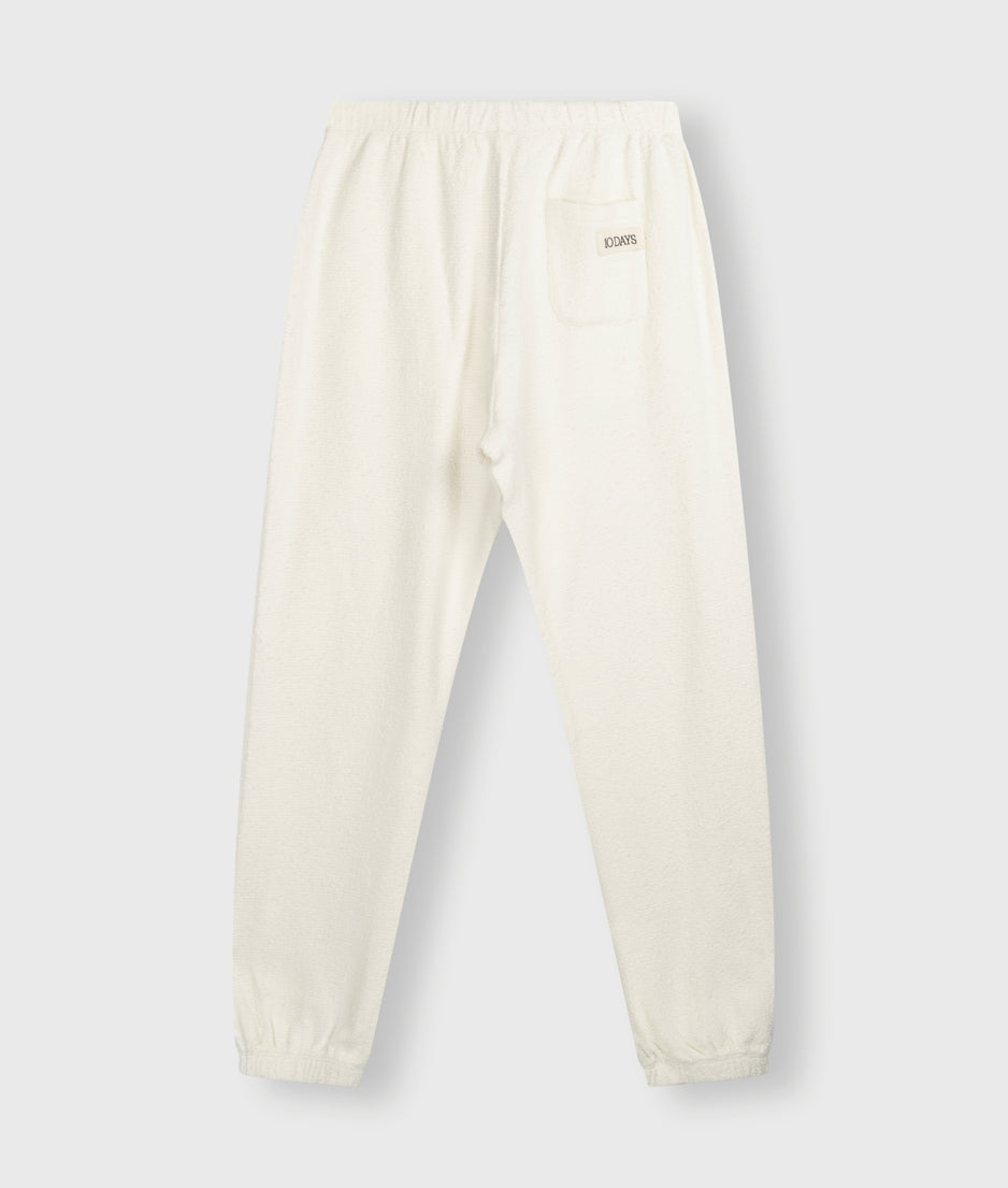 texture fleece jogger | ecru