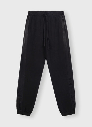 texture fleece jogger | black