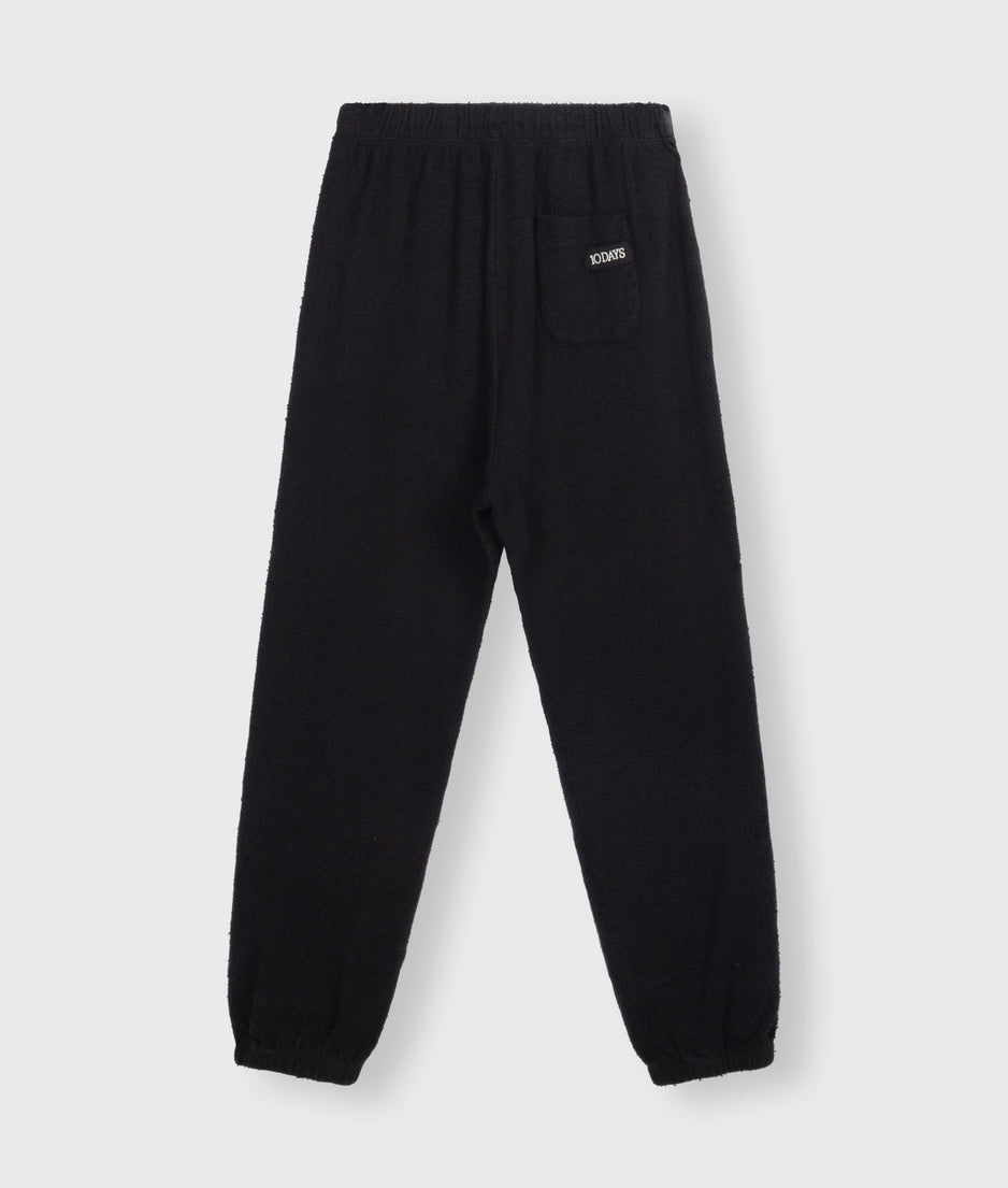 texture fleece jogger | black