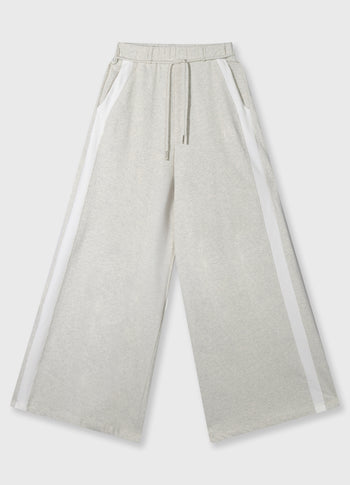 super wide leg jogger | soft white melee