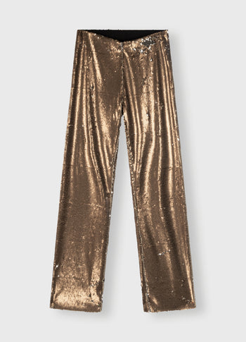 pants sequins | warm taupe
