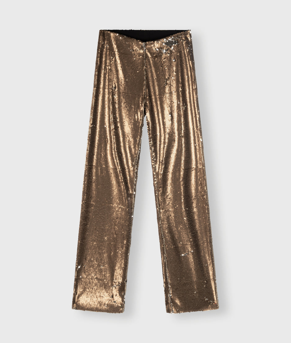 pants sequins | warm taupe