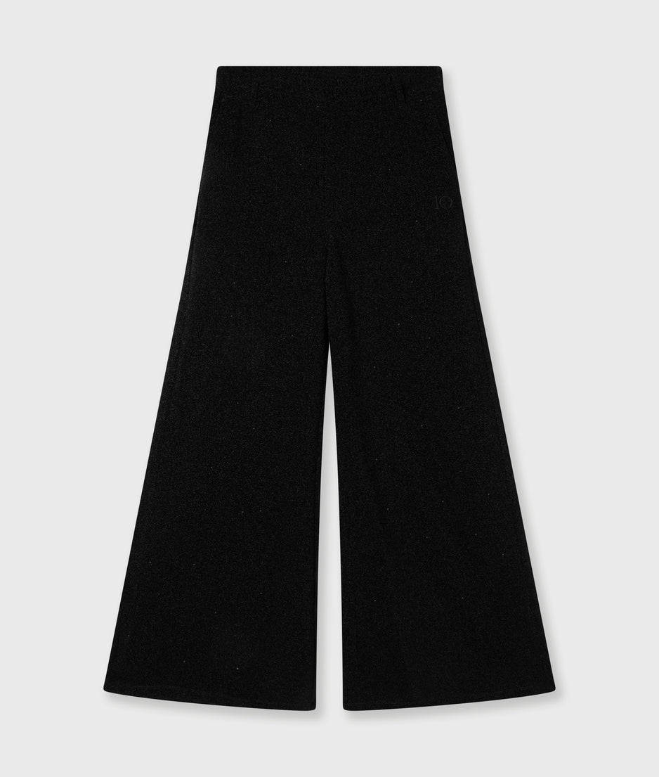 wide leg jogger sparkle | black
