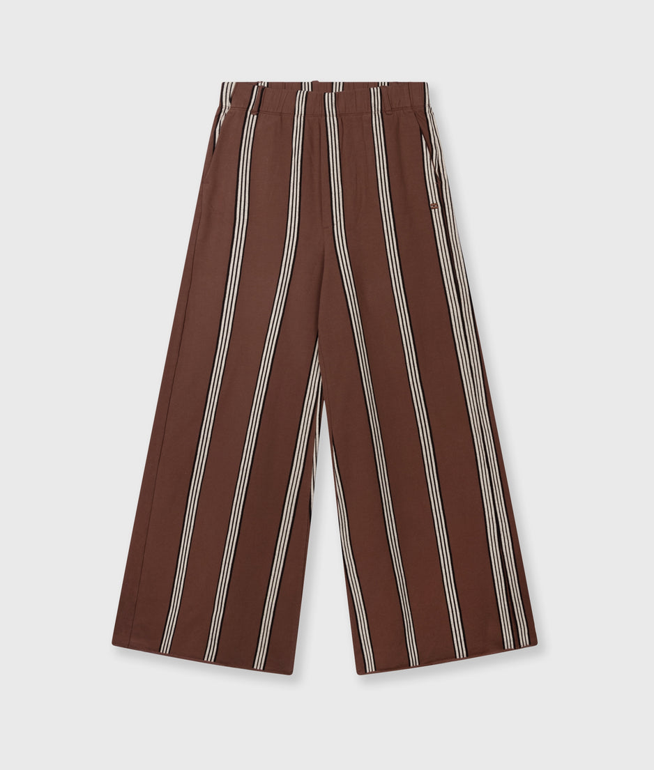 wide leg jogger stripes | deep brown