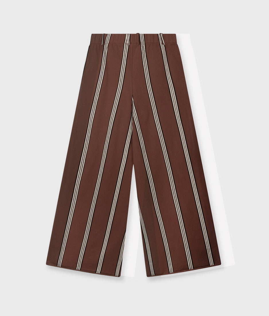 wide leg jogger stripes | deep brown