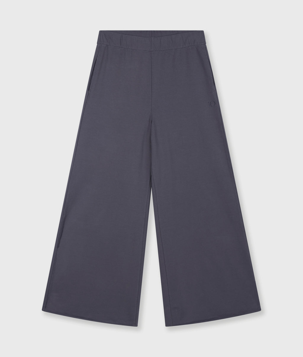 silent chique wide jogger | steel blue