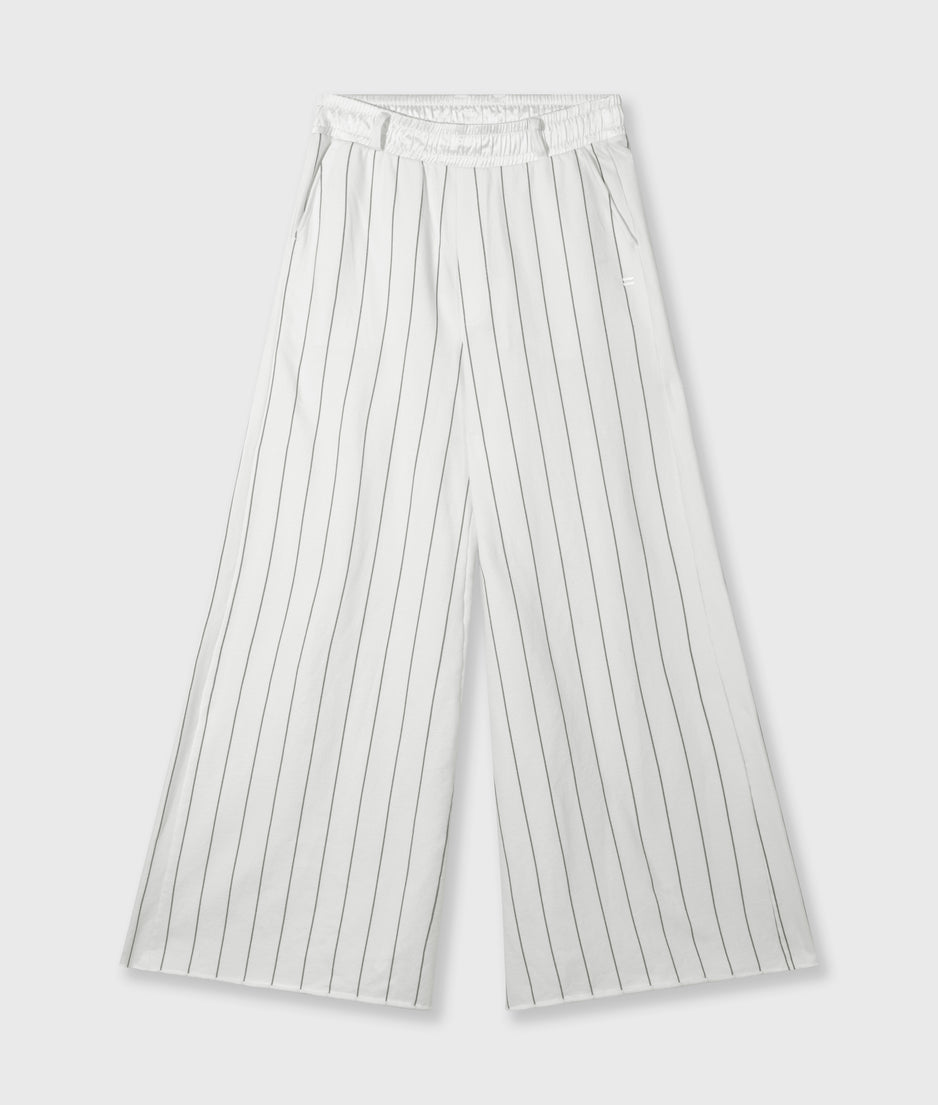 wide jogger pinstripe | ecru