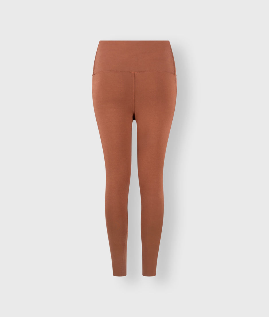 logo yoga leggings | saddle brown