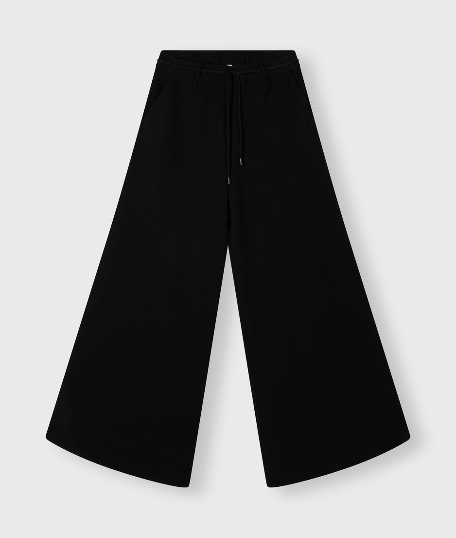 wide leg pants crepe | black