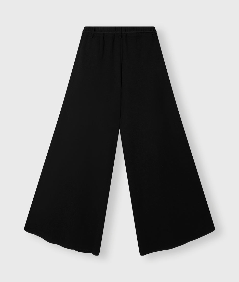 wide leg pants crepe | black