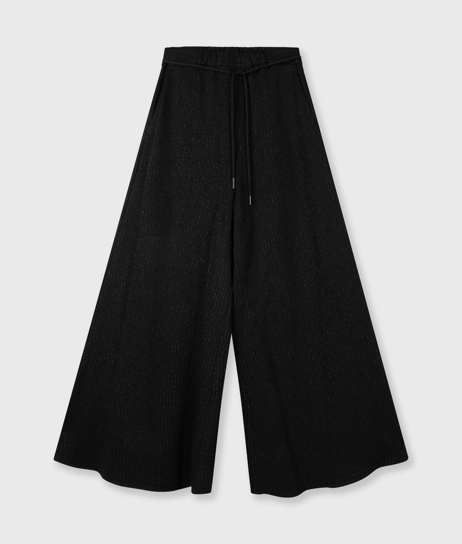 super wide pants pinstripe | black