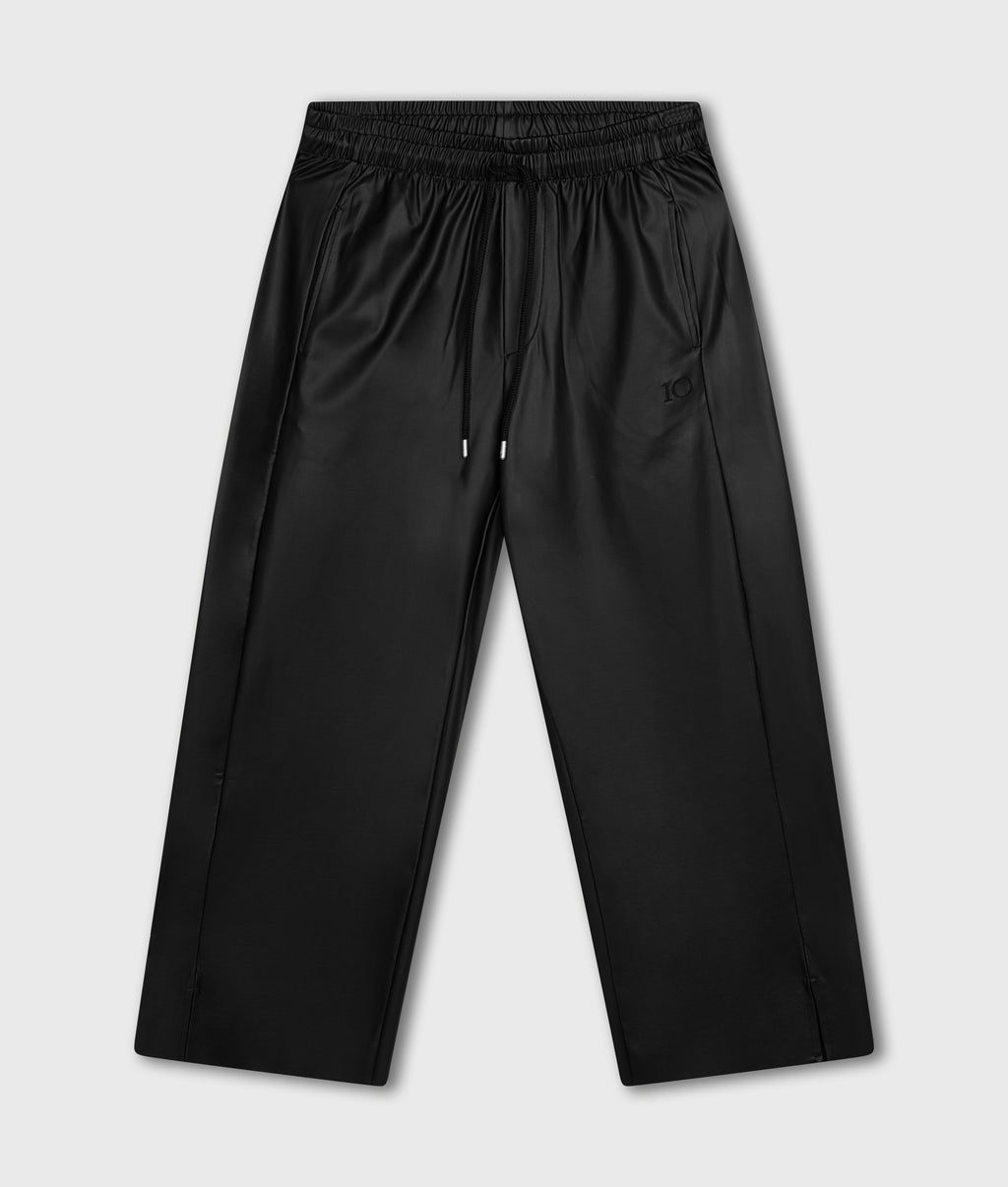 wide leg PU pants | black