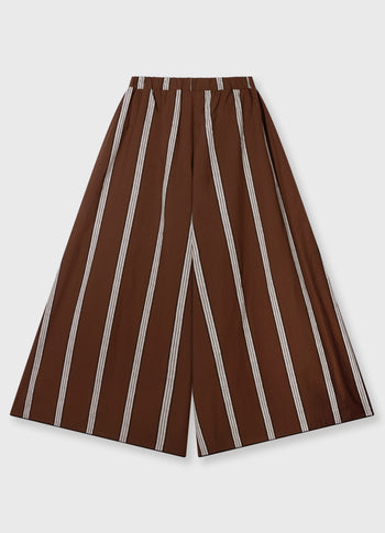 wide leg pants stripes | deep brown