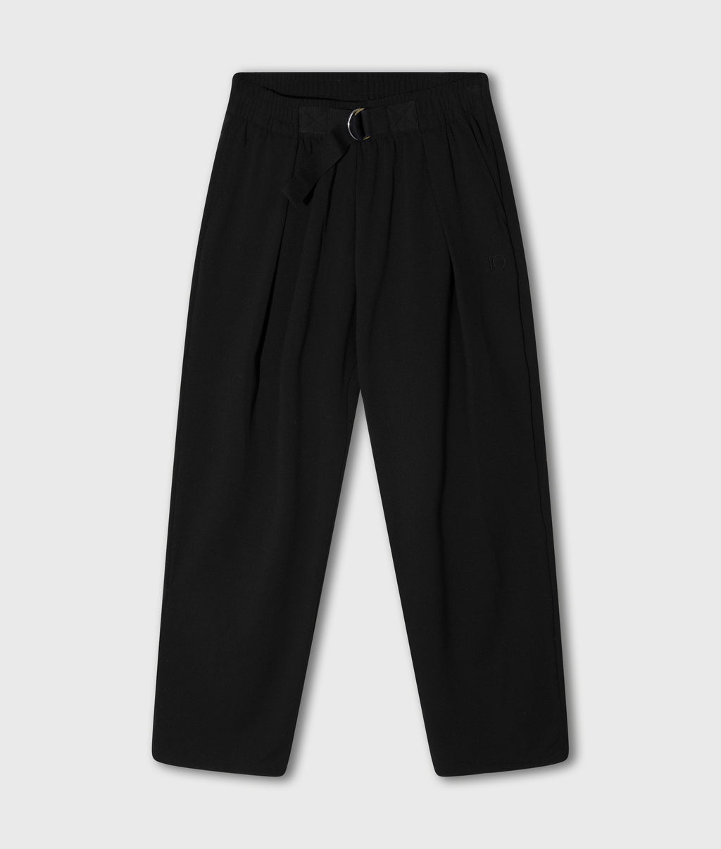 crepe broek met riem | black
