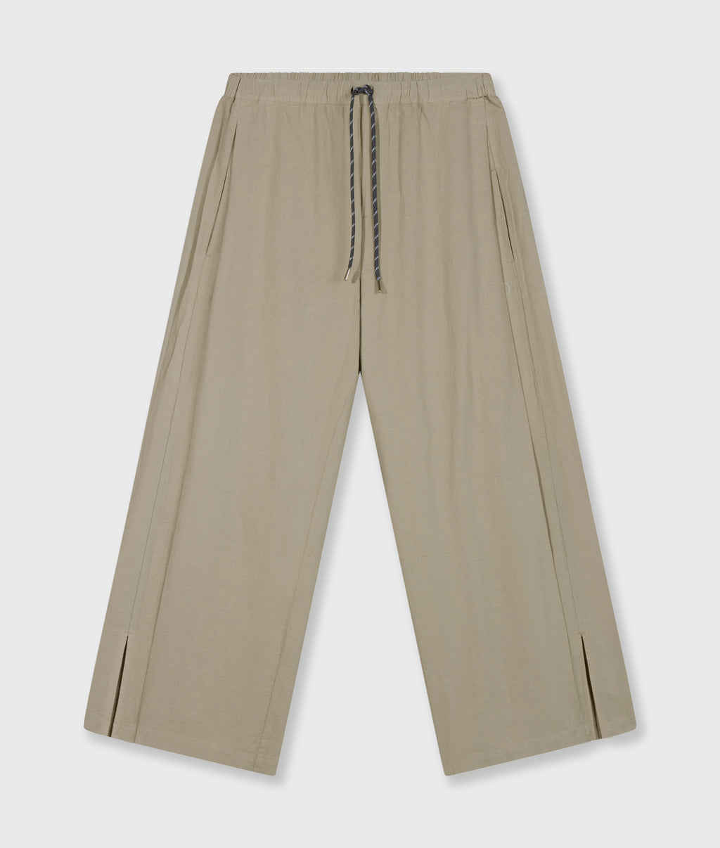cotton linen pants slit | fog