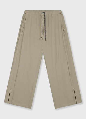 cotton linen pants slit | fog