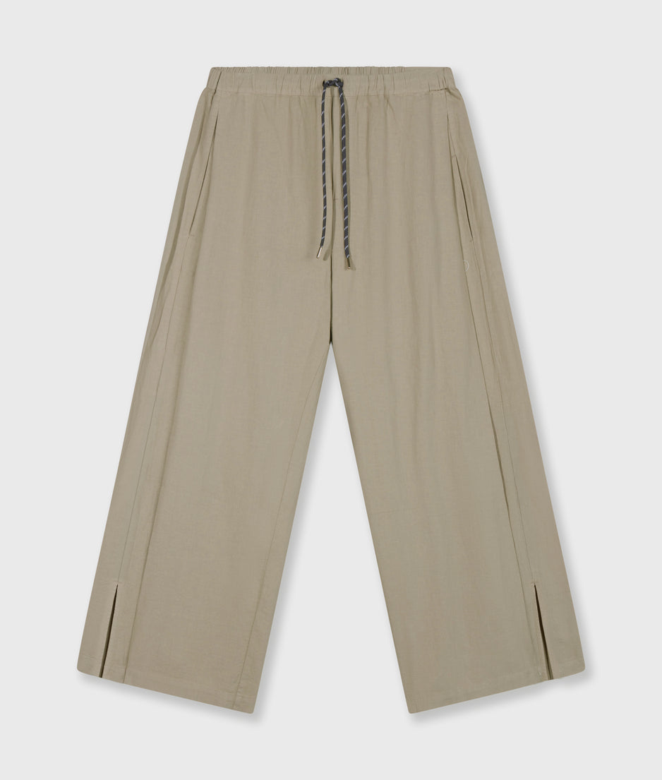 cotton linen pants slit | fog