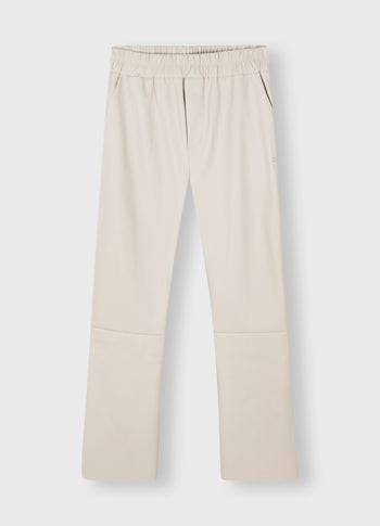 leather look cropped jogger | light safari