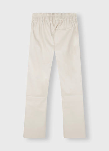leather look cropped jogger | light safari