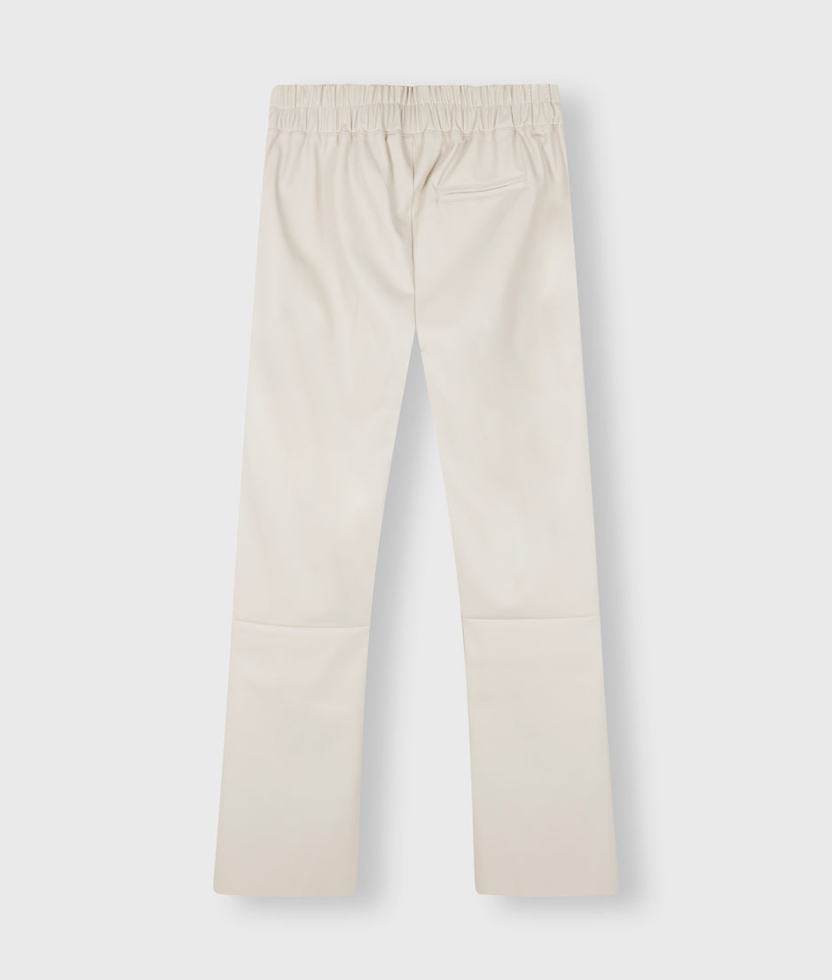 leather look cropped jogger | light safari