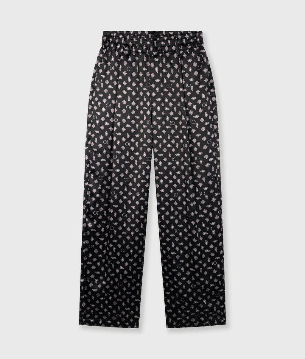 paisley fluid broek | black