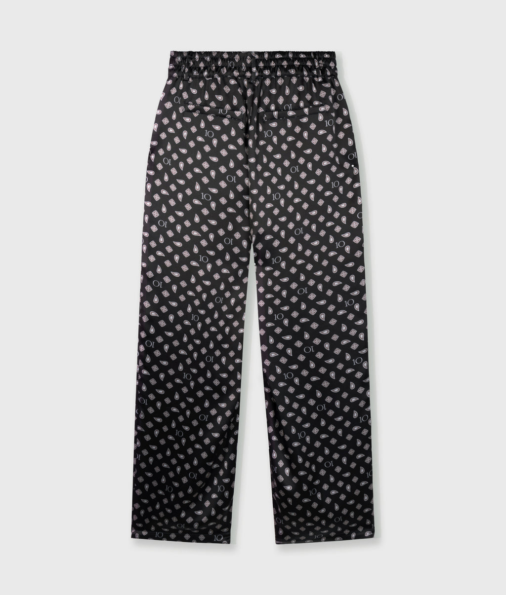 paisley fluid broek | black