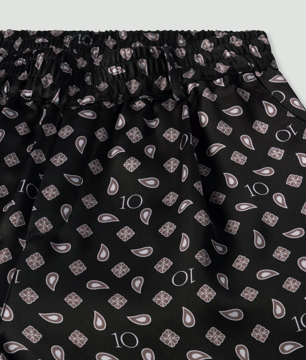 paisley fluid broek | black