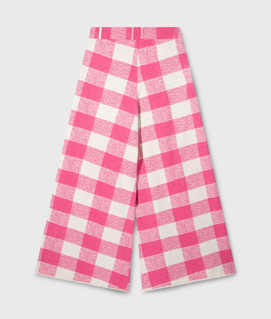 wide jogger check | bright pink