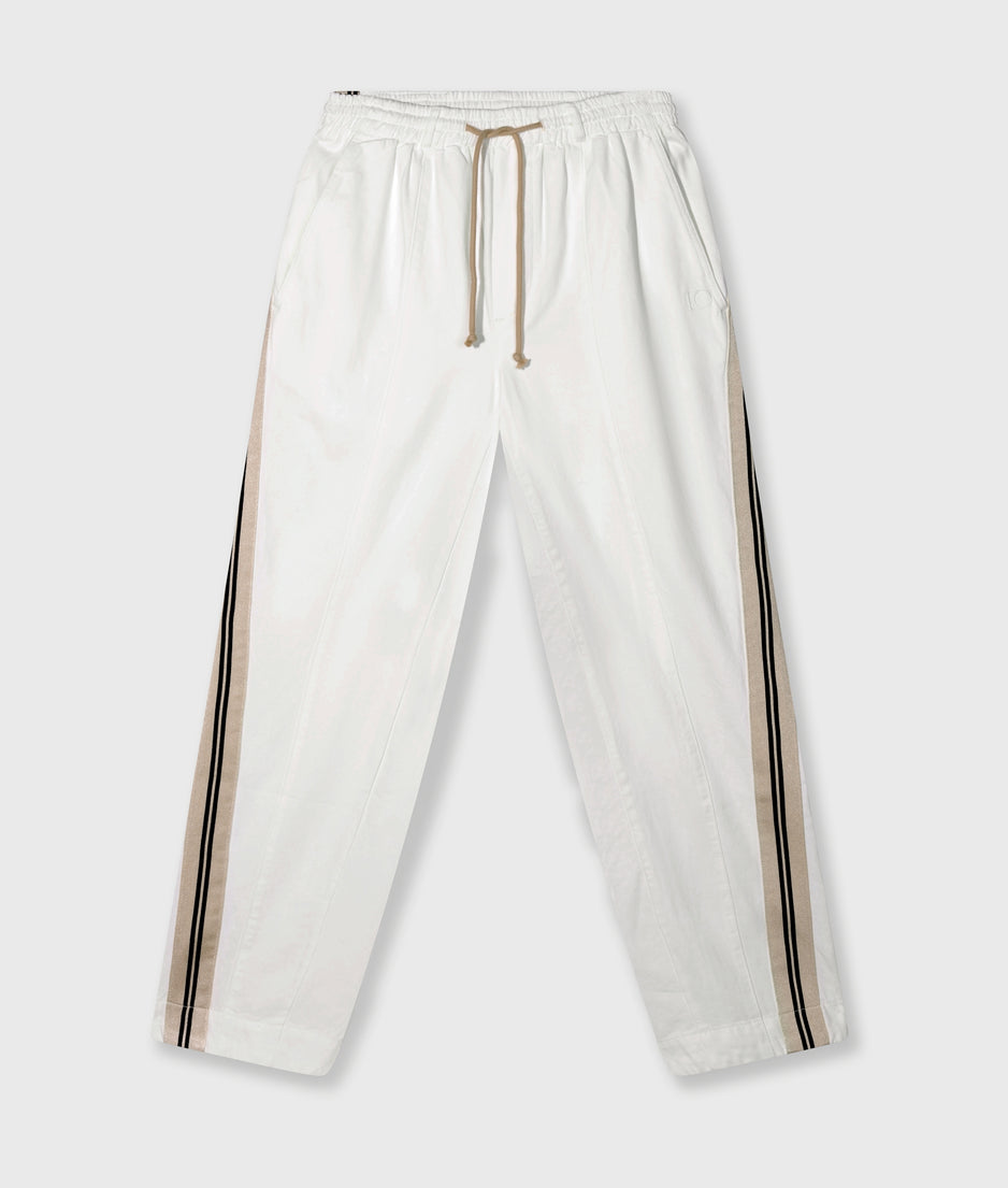 wide tapered pants twill | ecru