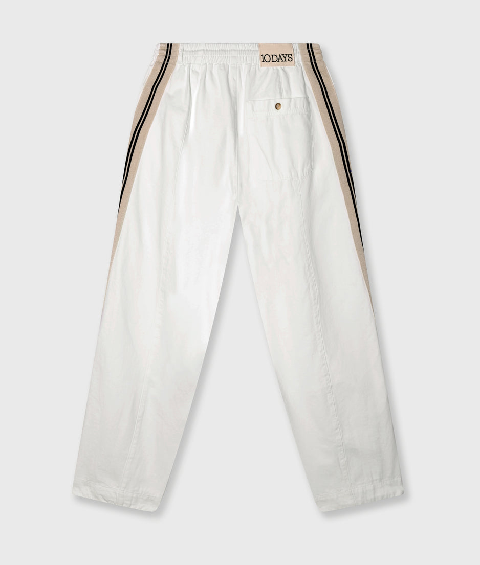wide tapered pants twill | ecru