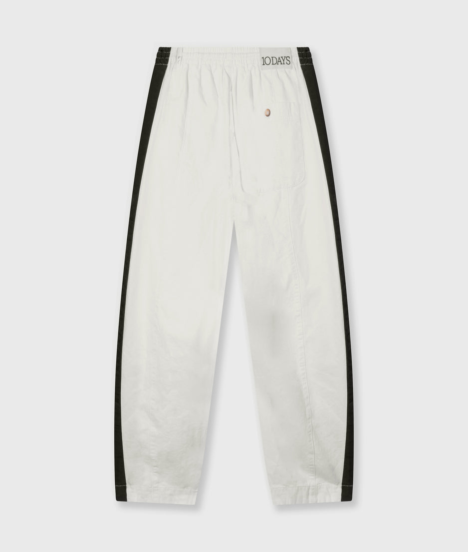 wide tapered pants twill | ecru