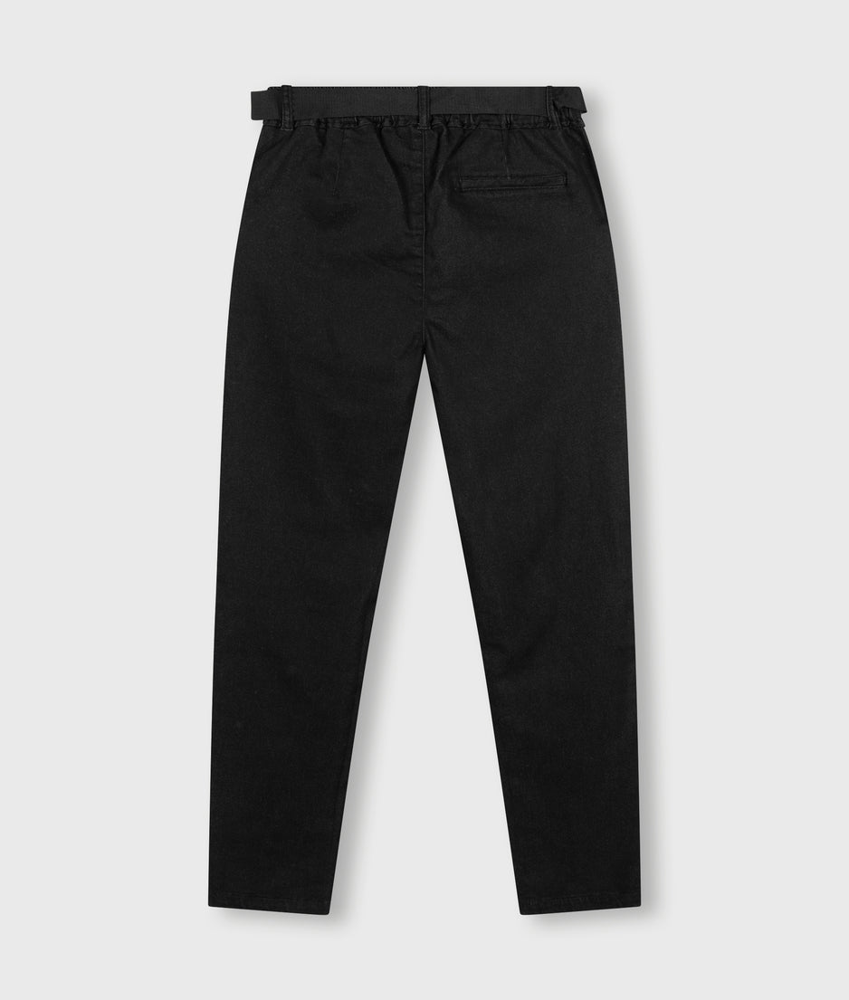 belted pants washed | black
