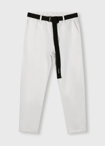 belted pants jog denim | ecru