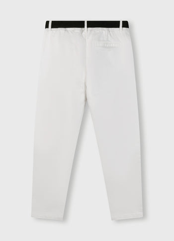 belted pants jog denim | ecru
