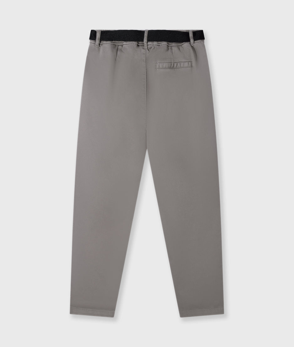 belted pants jog twill | light graphite