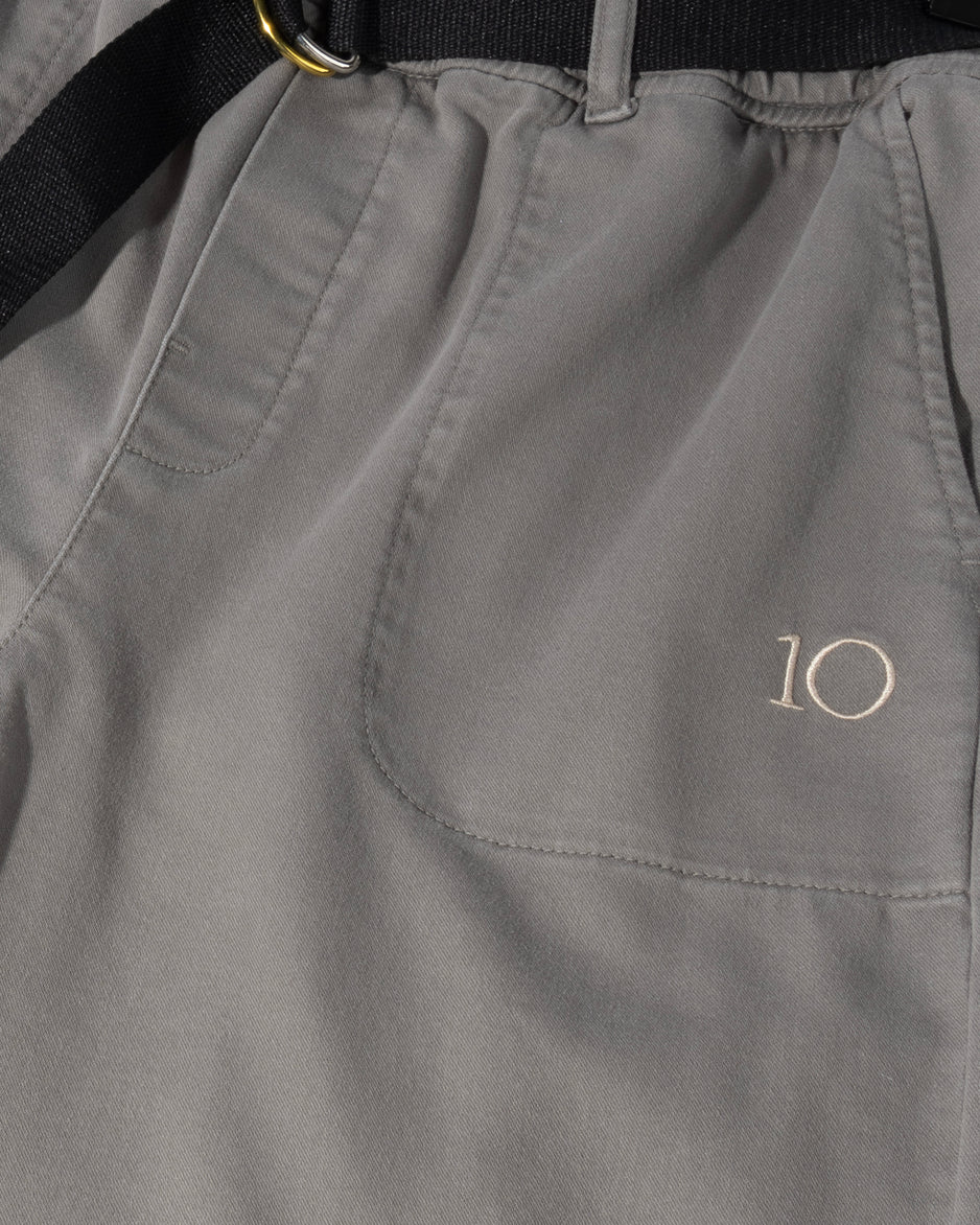 belted pants jog twill | light graphite