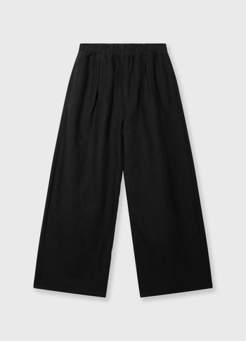 flowy pants linen | black