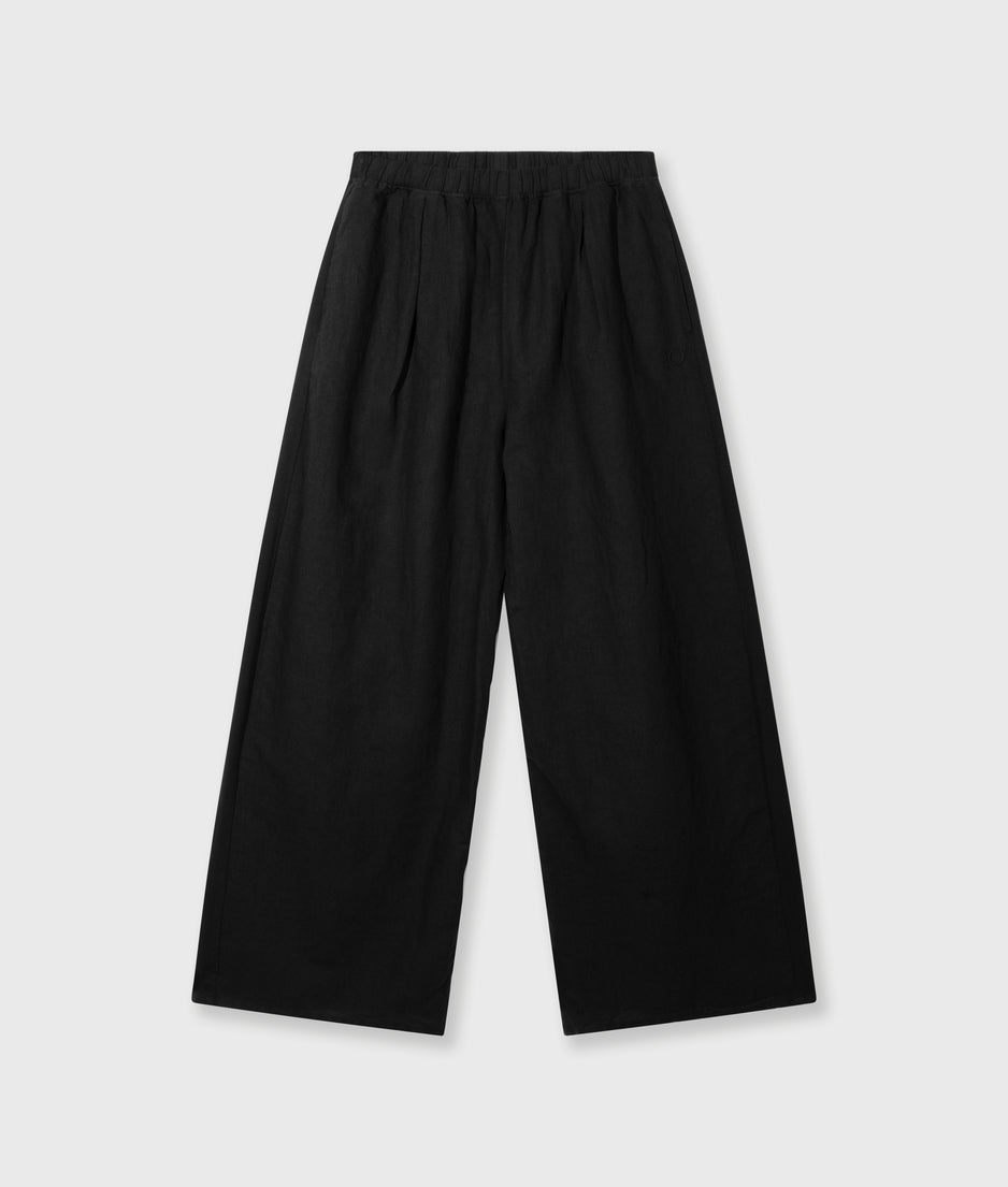 flowy pants linen | black