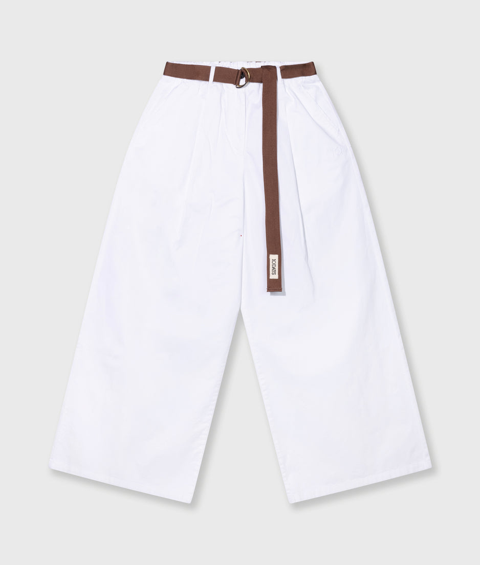 wide pants twill | optic white