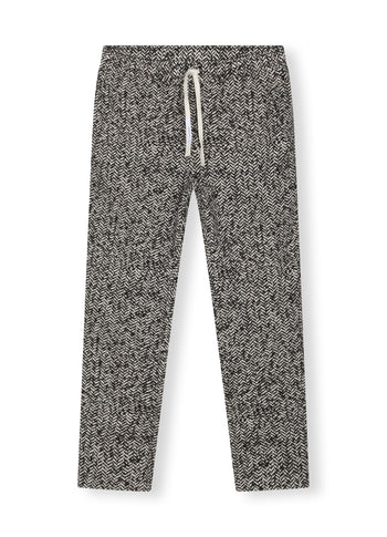 cropped jogger herringbone | black