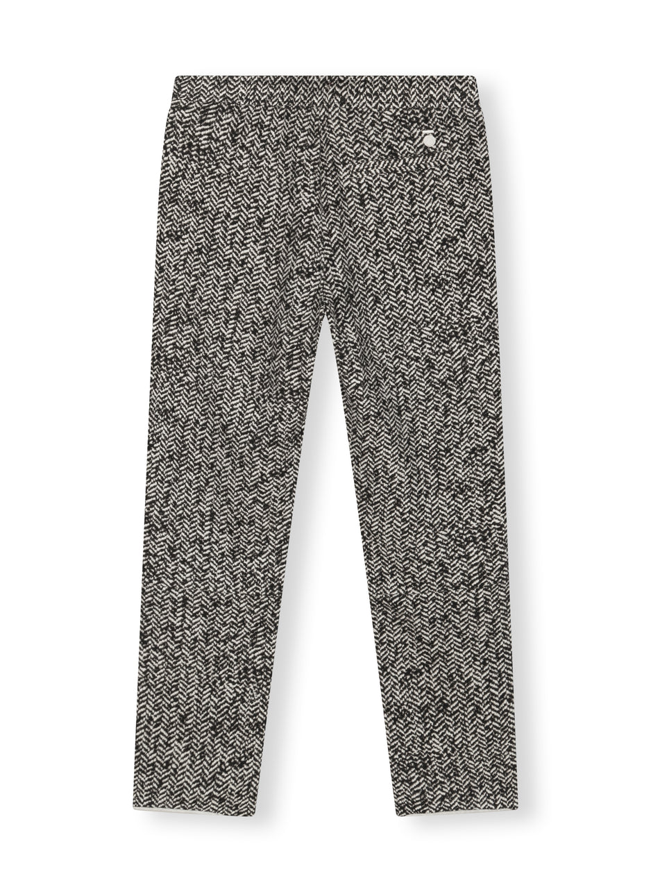 cropped jogger herringbone | black