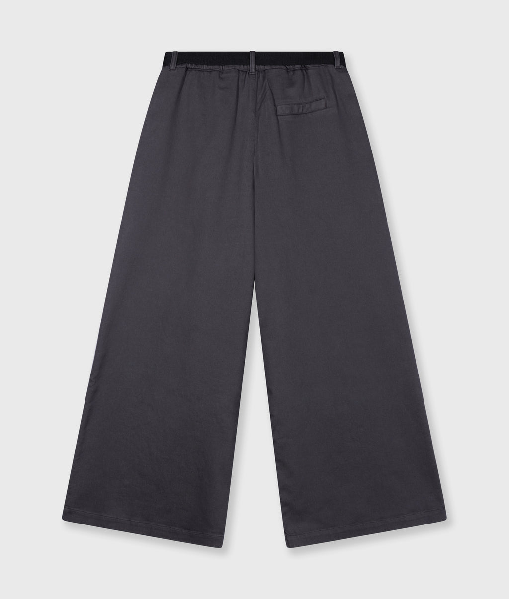 wijde broek jog twill | steel blue