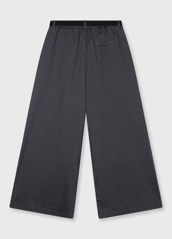 wide pants jog twill | steel blue